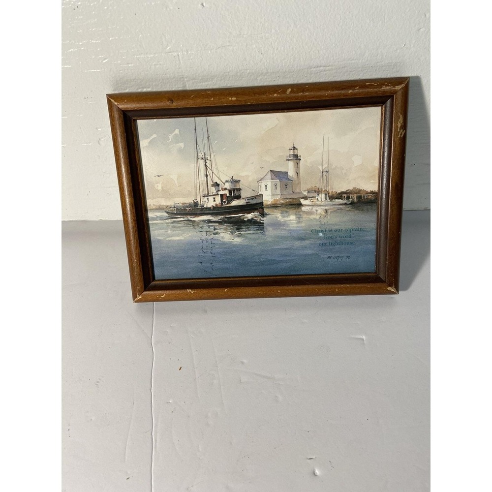 Vintage Ian Ramsey Signed Print Wooden Frame